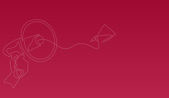 roter Hintergrund mit Megafon Illustration