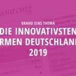 brand eins topic - die innovatisten Unternehmen Deutschlands 2019