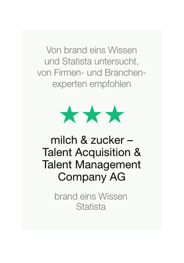 milch & zucker is Innovator of the Year 2016 - 2019 by brand eins & Statista