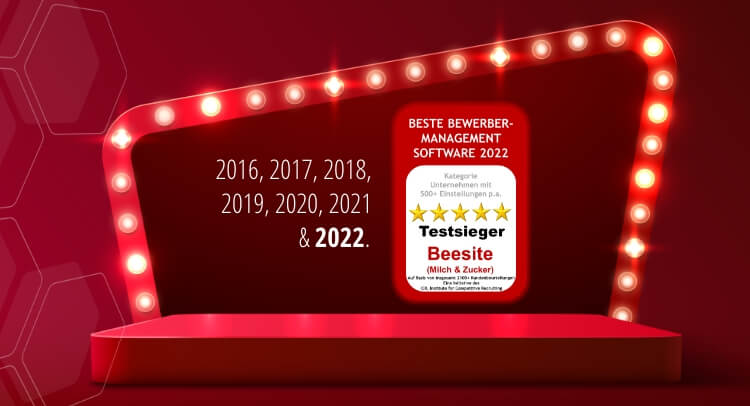 Testsieger BeeSite. Bestes Bewerbermanagement System 2022